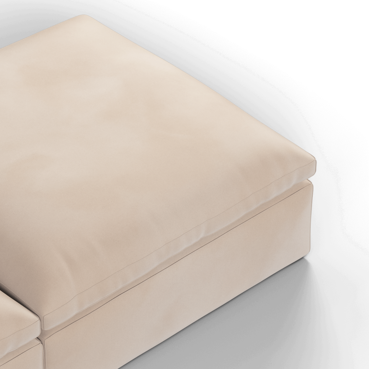 Canapé d'angle modulable Ari avec pouf - Large choix de tissus