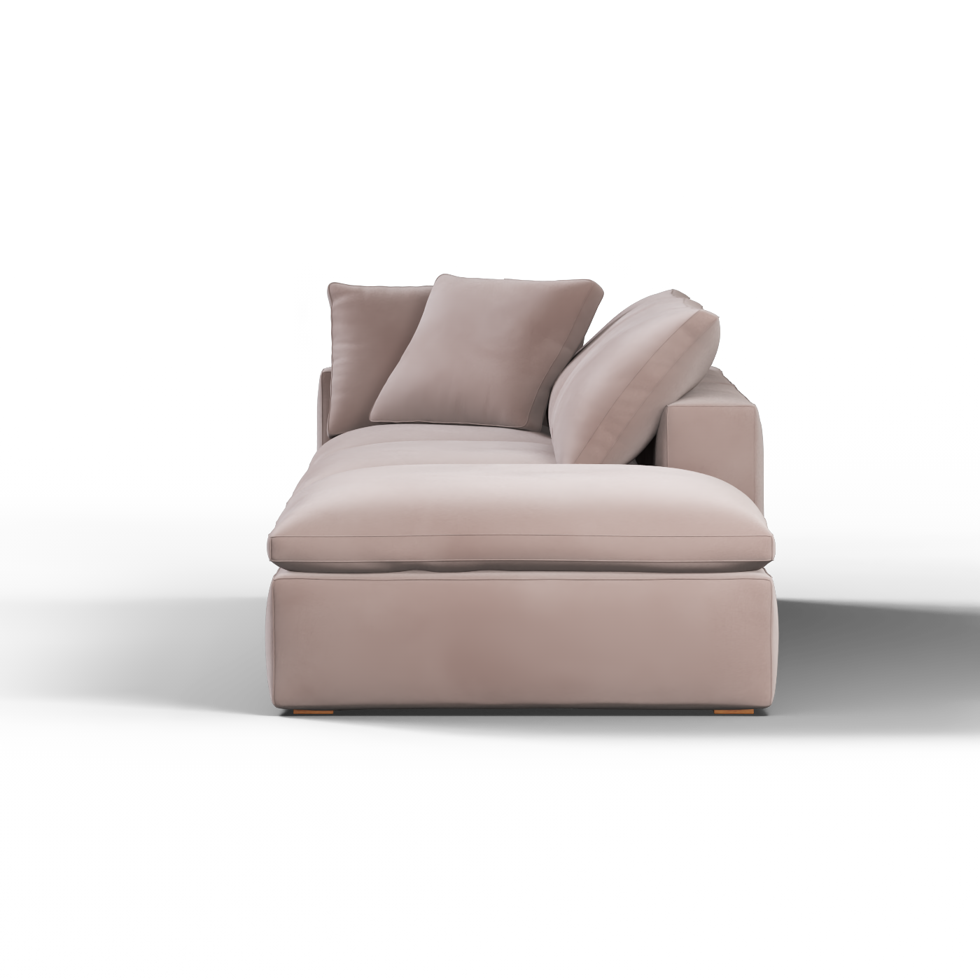 Canapé d'angle modulable Ari avec pouf - Large choix de tissus