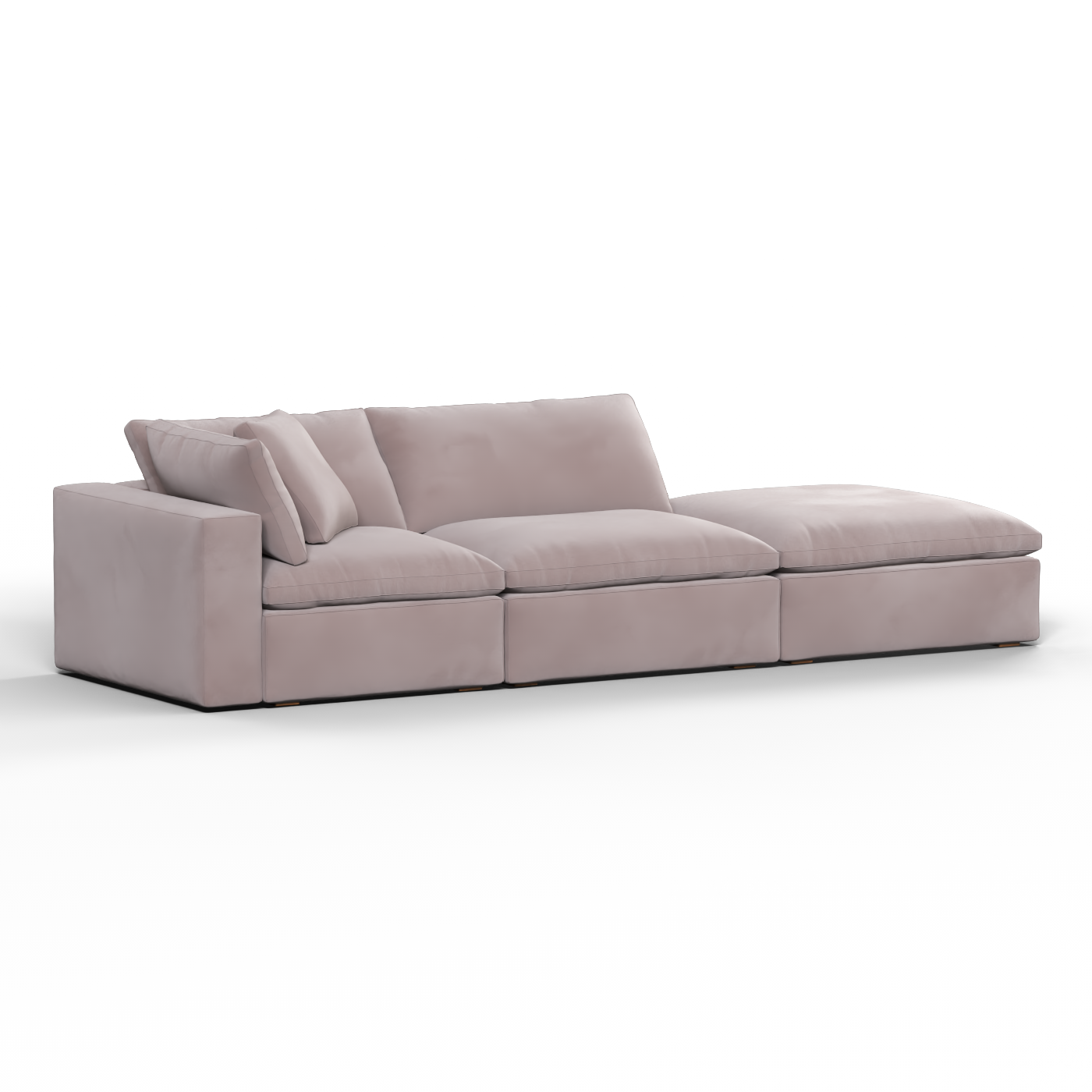 Canapé d'angle modulable Ari avec pouf - Large choix de tissus
