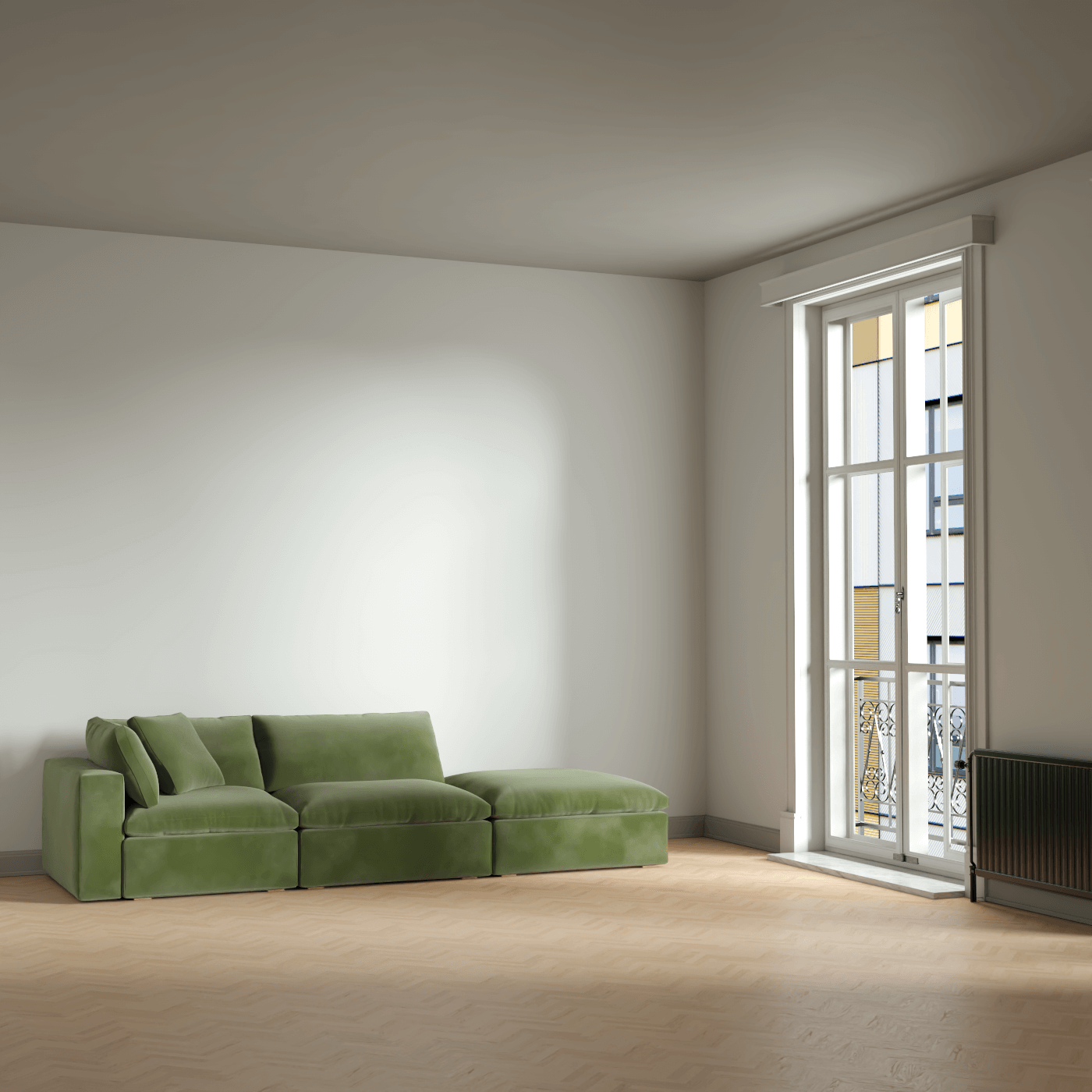 Ari modular corner Sofa with pouffe - Wide fabric range