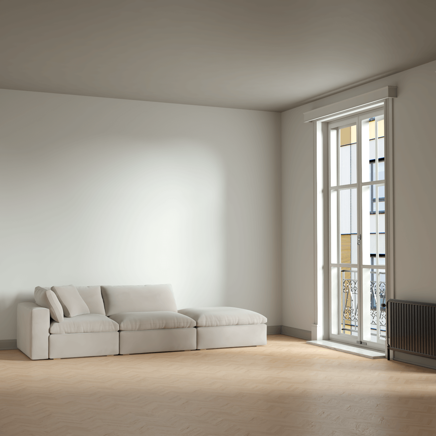 Ari modular corner Sofa with pouffe - Wide fabric range