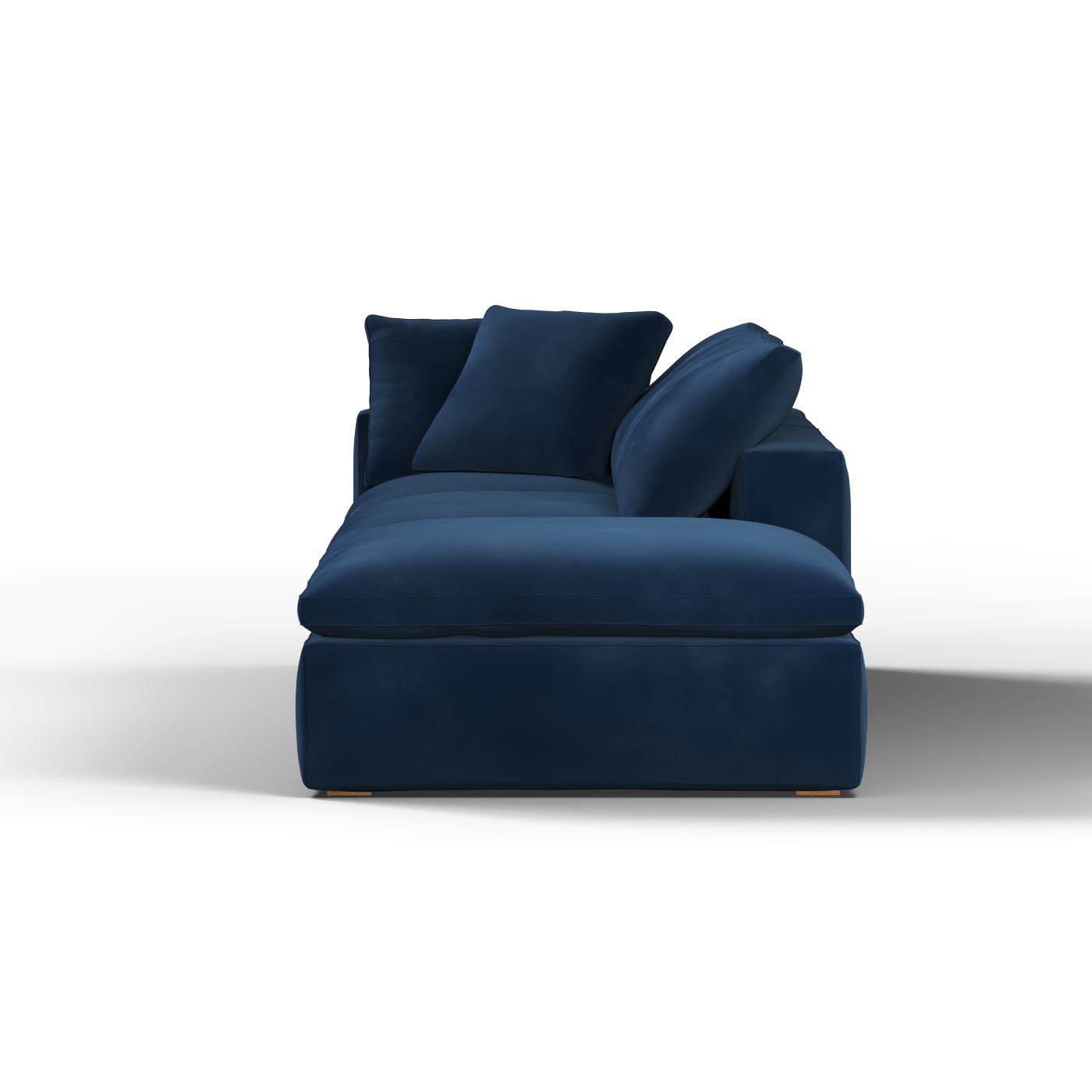 Canapé d'angle modulable Ari avec pouf - Large choix de tissus