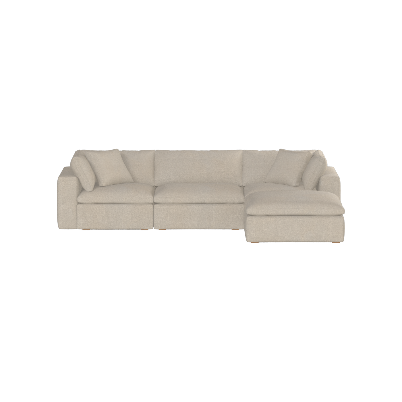 Canapé d'angle modulaire trois places Ari avec personnalisation complète du tissu