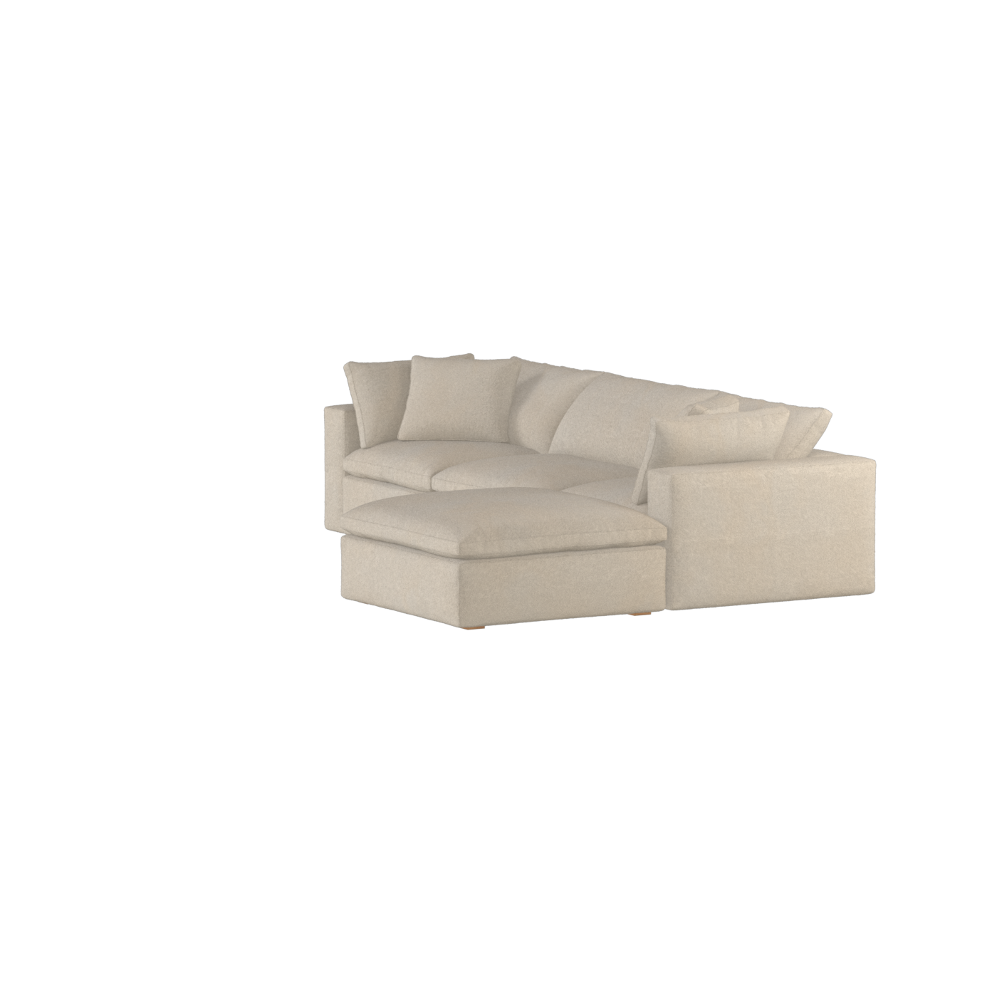 Canapé d'angle modulaire trois places Ari avec personnalisation complète du tissu
