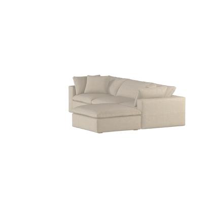 Canapé d'angle modulaire trois places Ari avec personnalisation complète du tissu