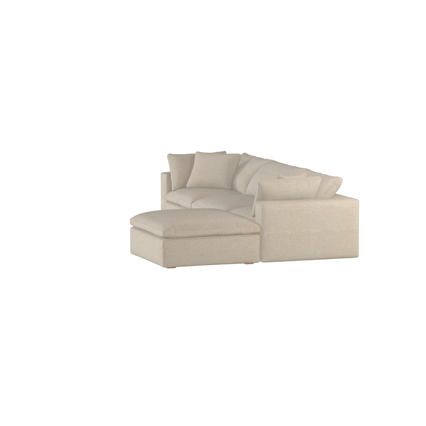 Canapé d'angle modulaire trois places Ari avec personnalisation complète du tissu