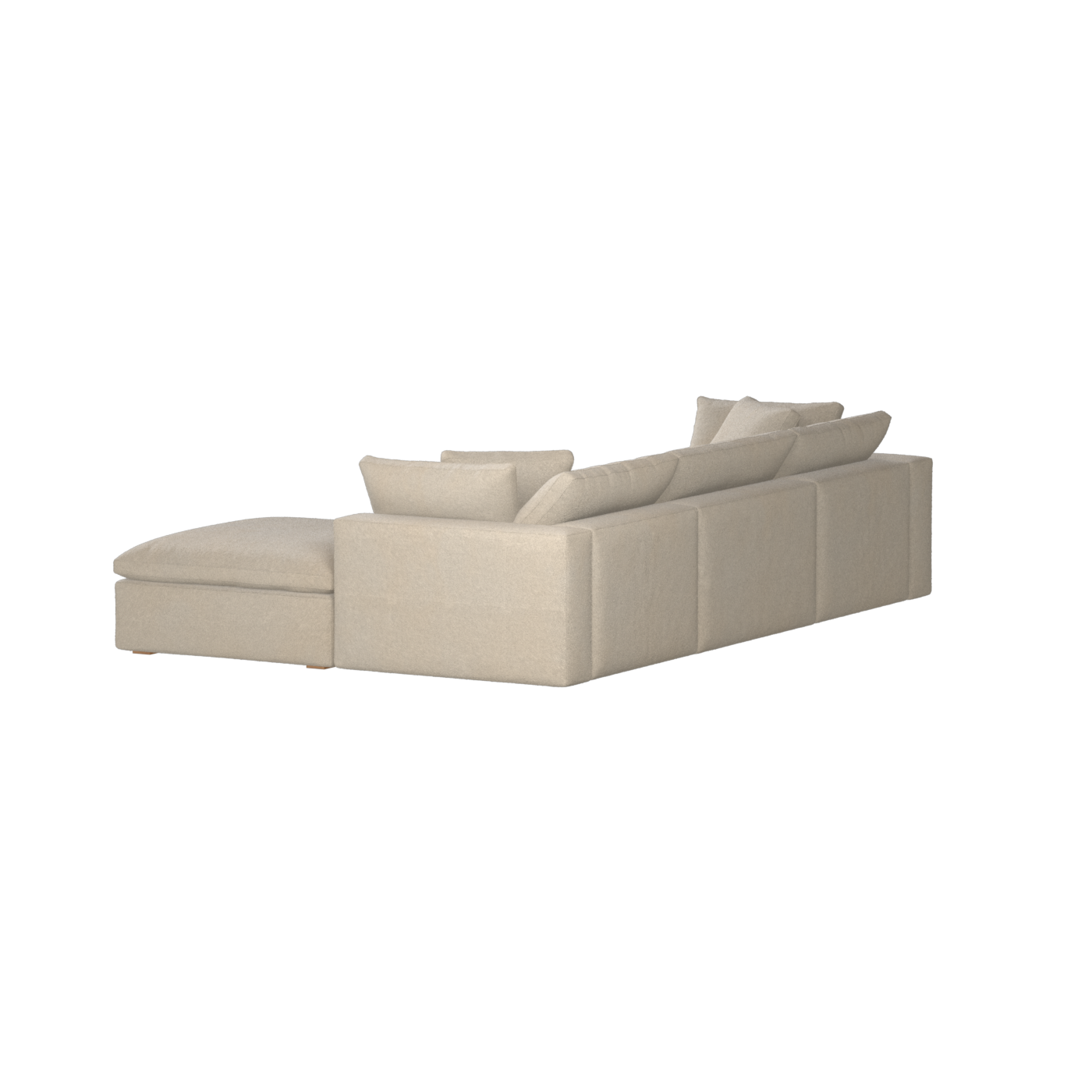 Canapé d'angle modulaire trois places Ari avec personnalisation complète du tissu