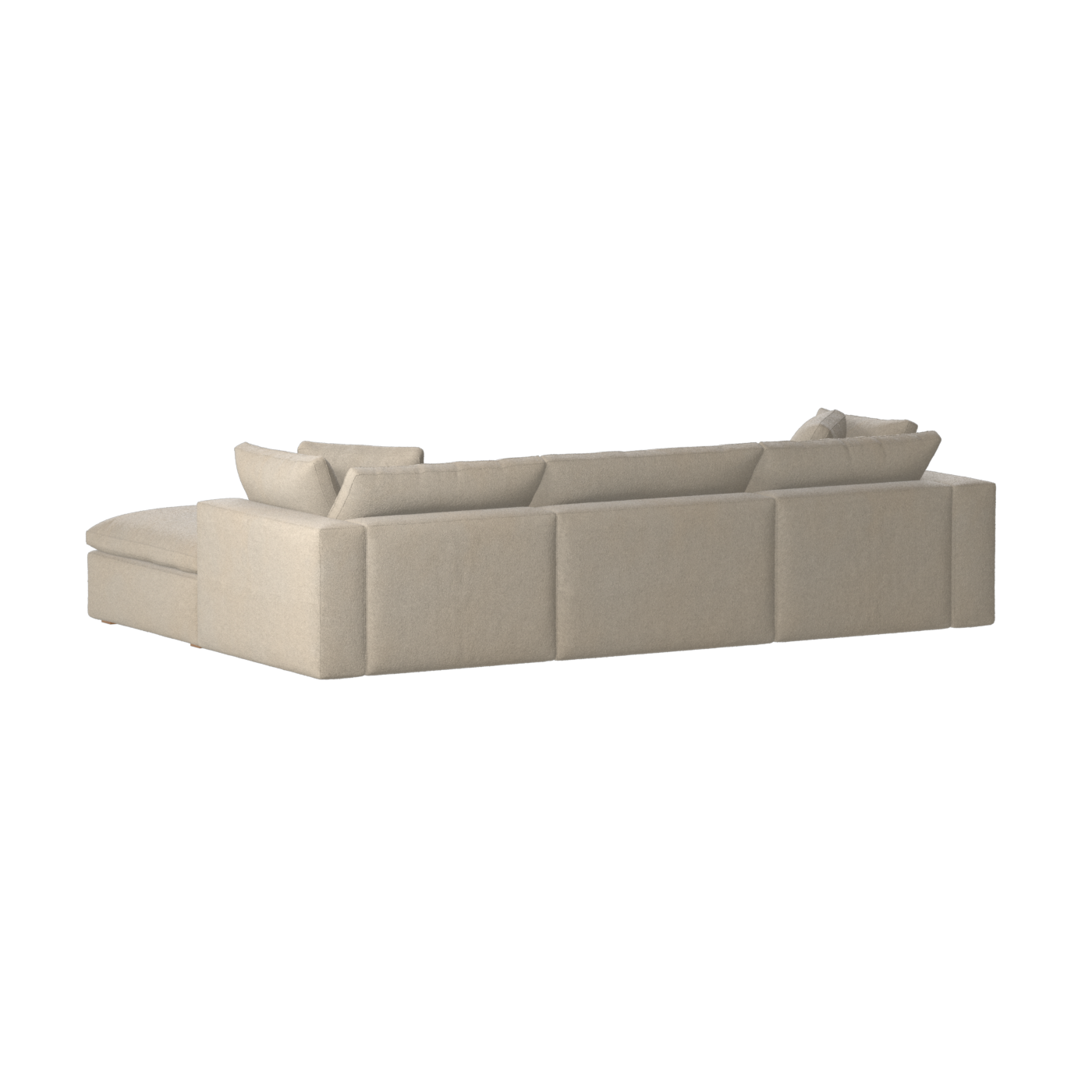 Canapé d'angle modulaire trois places Ari avec personnalisation complète du tissu