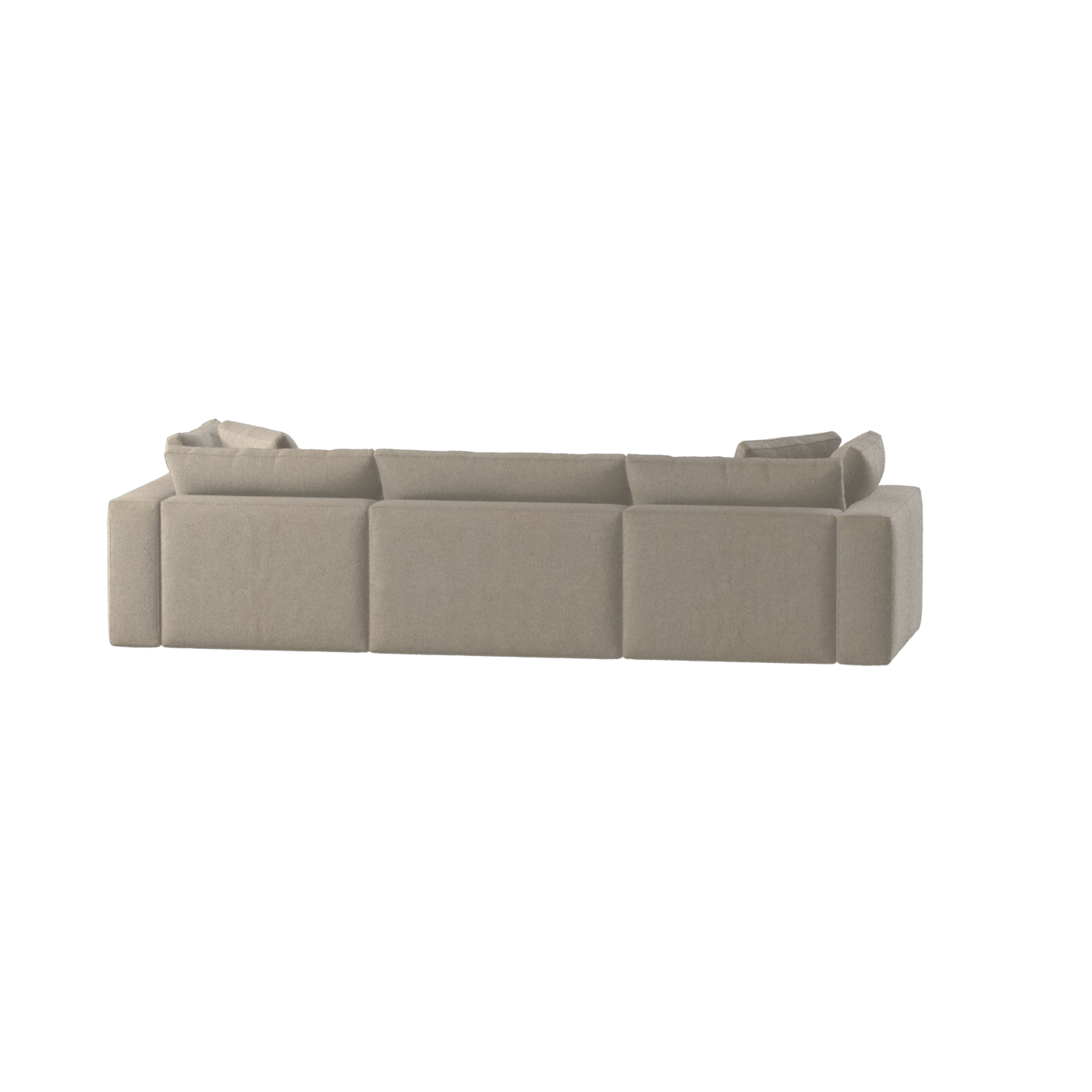 Canapé d'angle modulaire trois places Ari avec personnalisation complète du tissu