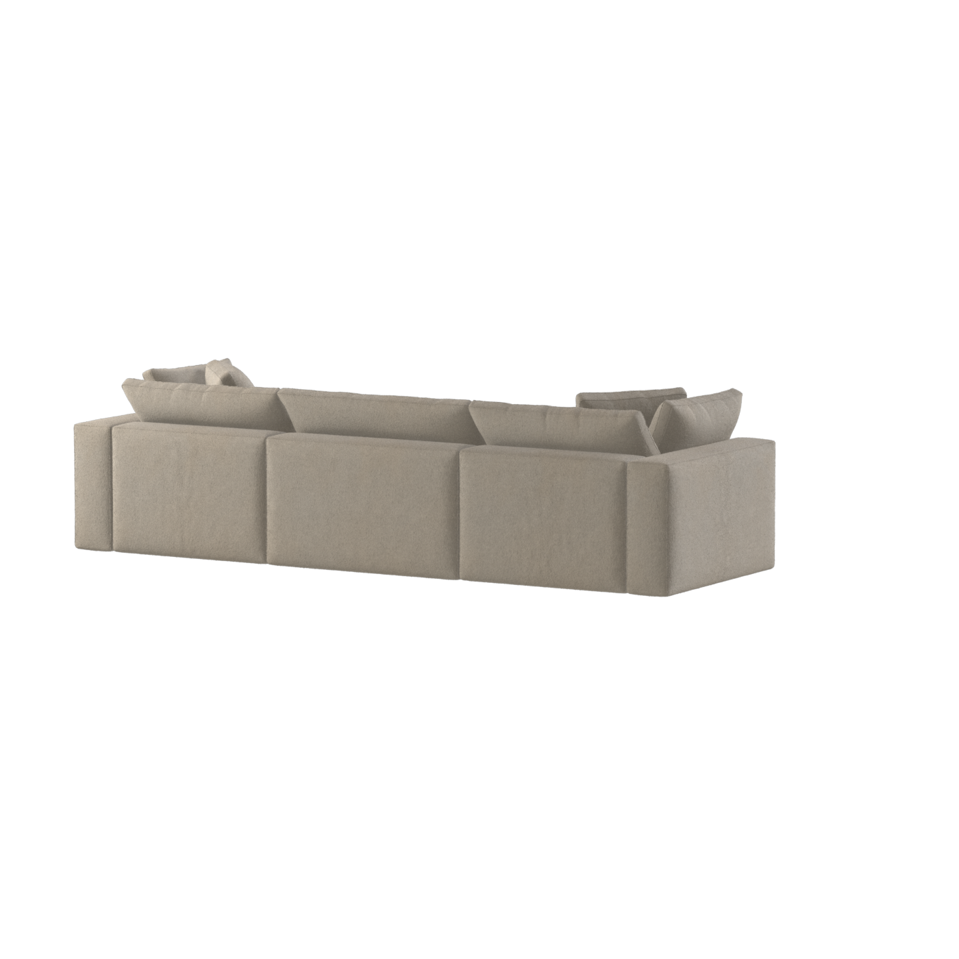 Canapé d'angle modulaire trois places Ari avec personnalisation complète du tissu