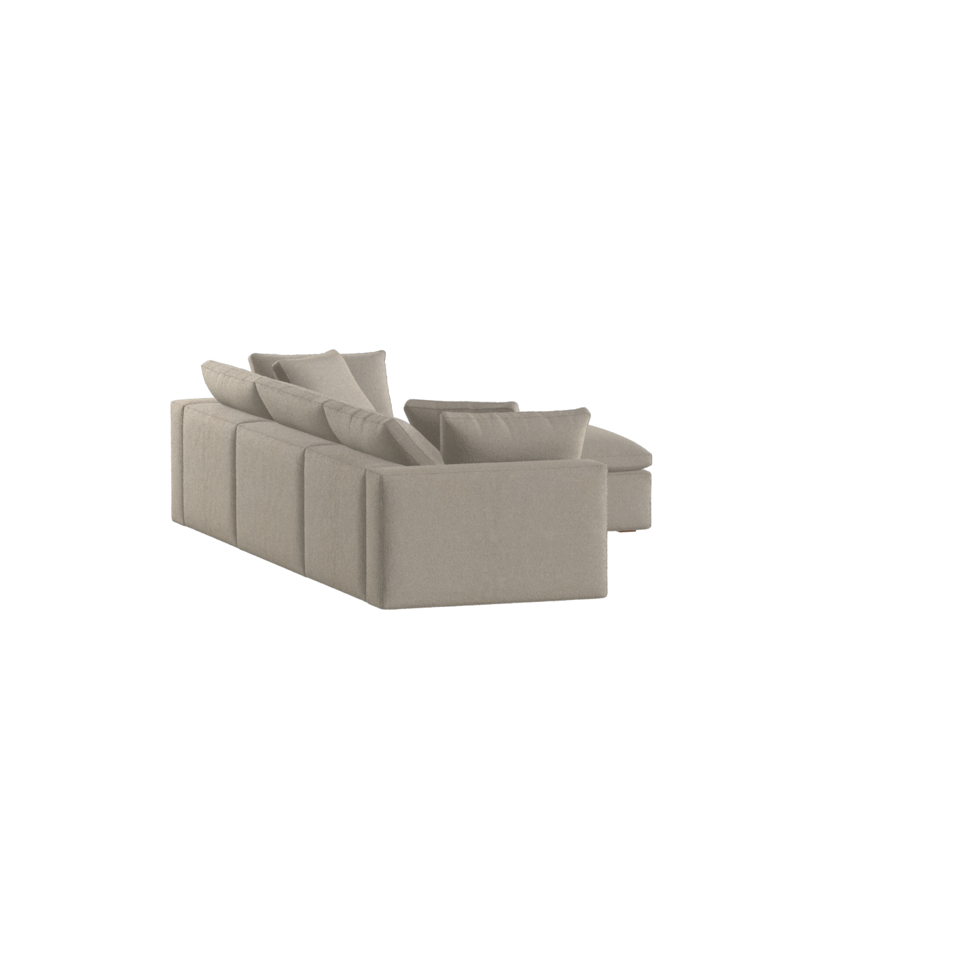 Canapé d'angle modulaire trois places Ari avec personnalisation complète du tissu