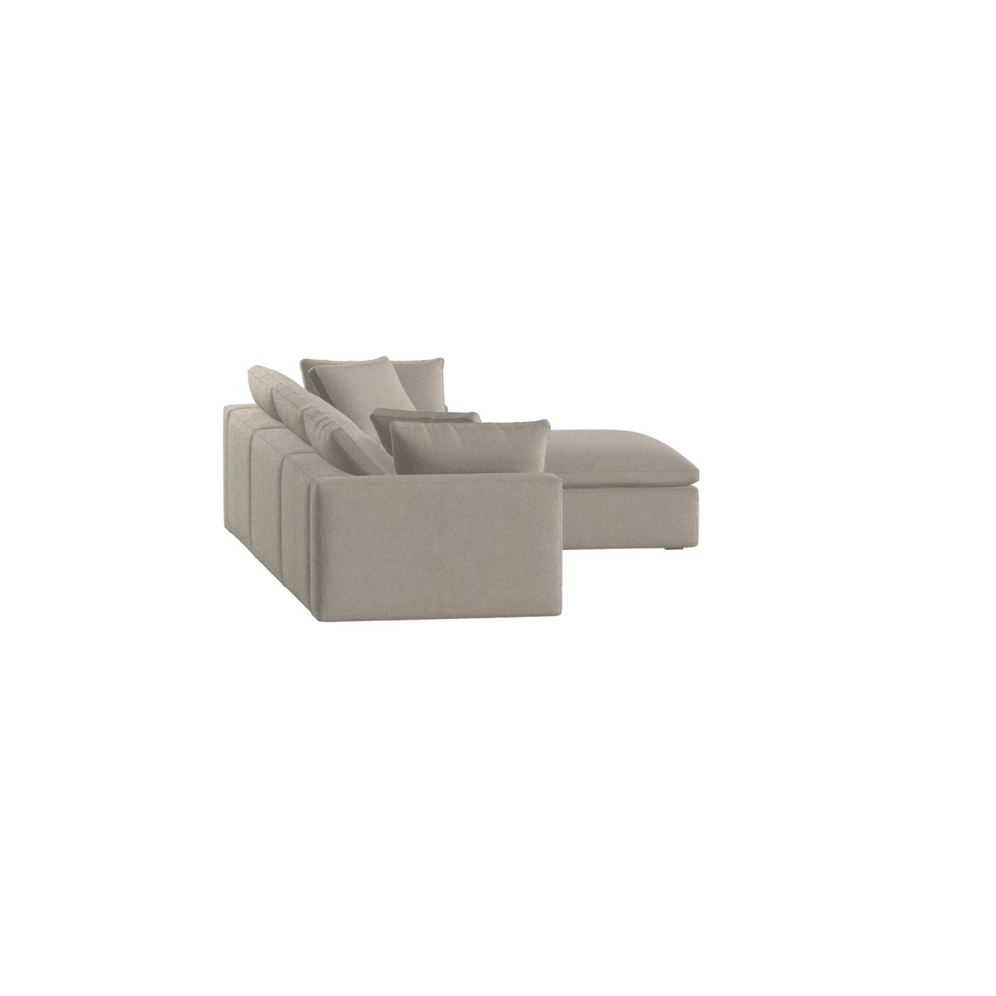 Canapé d'angle modulaire trois places Ari avec personnalisation complète du tissu
