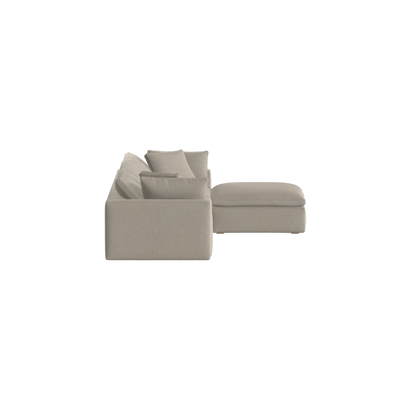 Canapé d'angle modulaire trois places Ari avec personnalisation complète du tissu