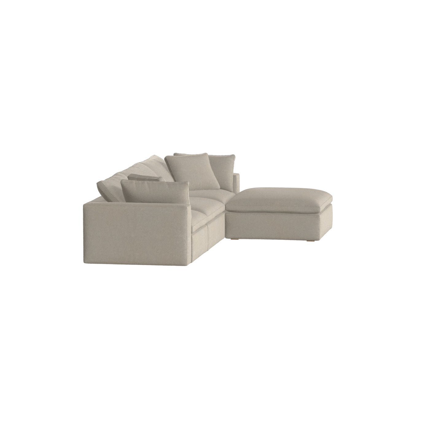 Canapé d'angle modulaire trois places Ari avec personnalisation complète du tissu