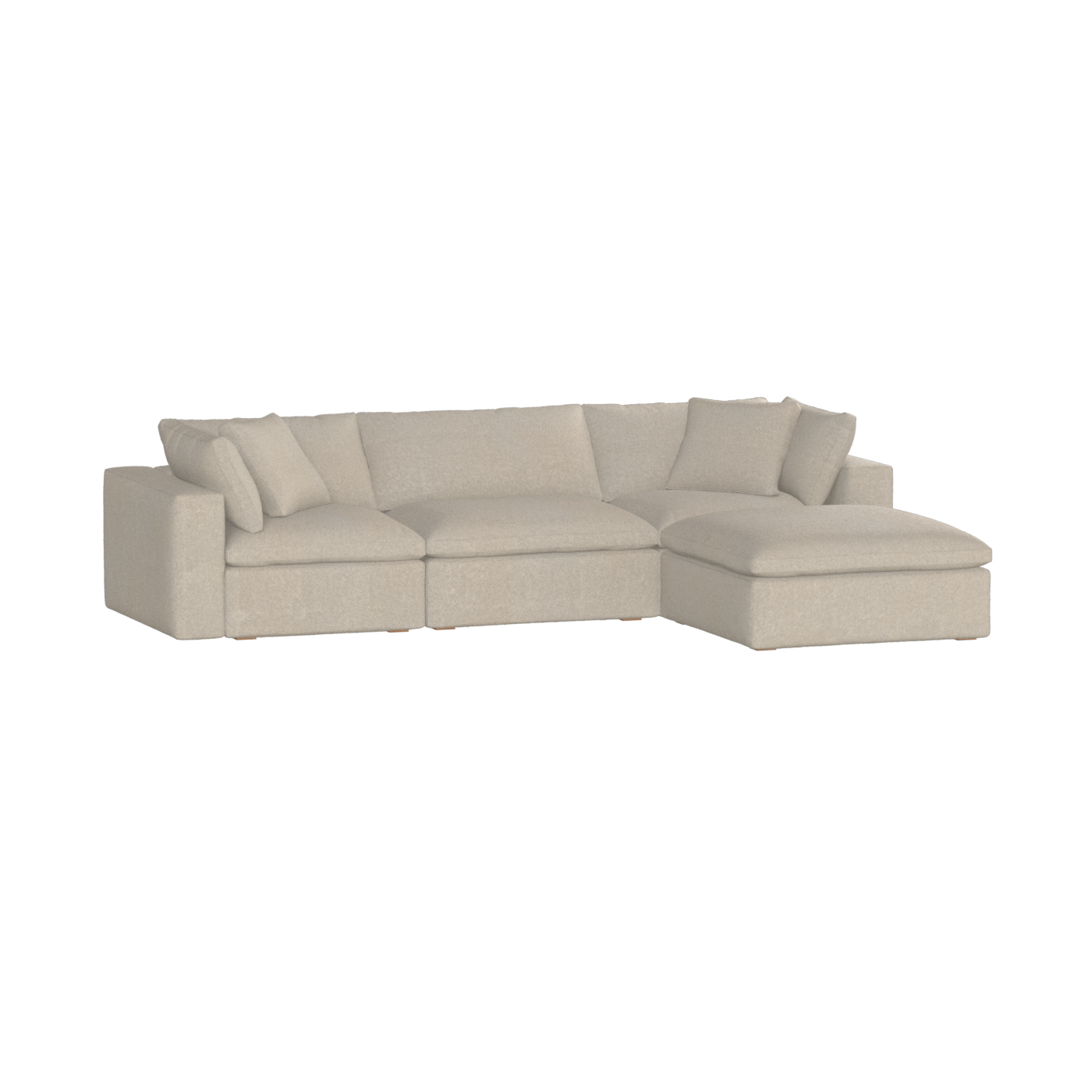 Canapé d'angle modulaire trois places Ari avec personnalisation complète du tissu