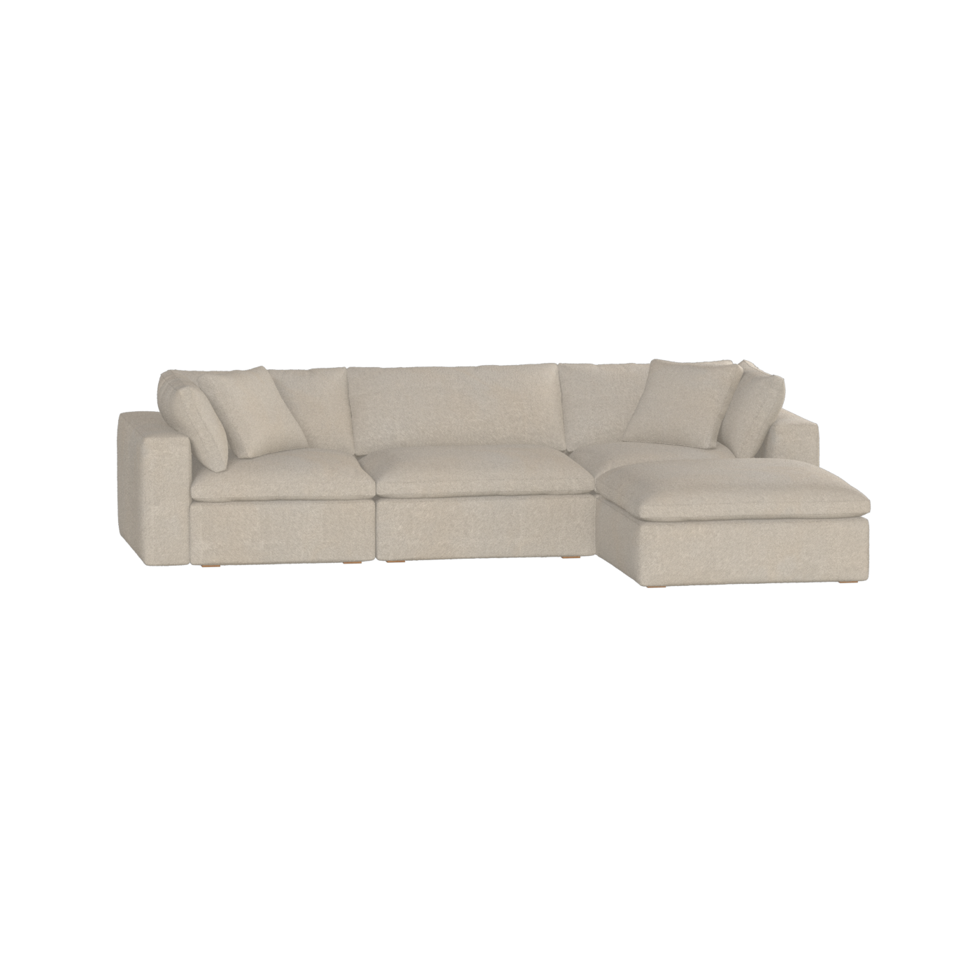 Canapé d'angle modulaire trois places Ari avec personnalisation complète du tissu
