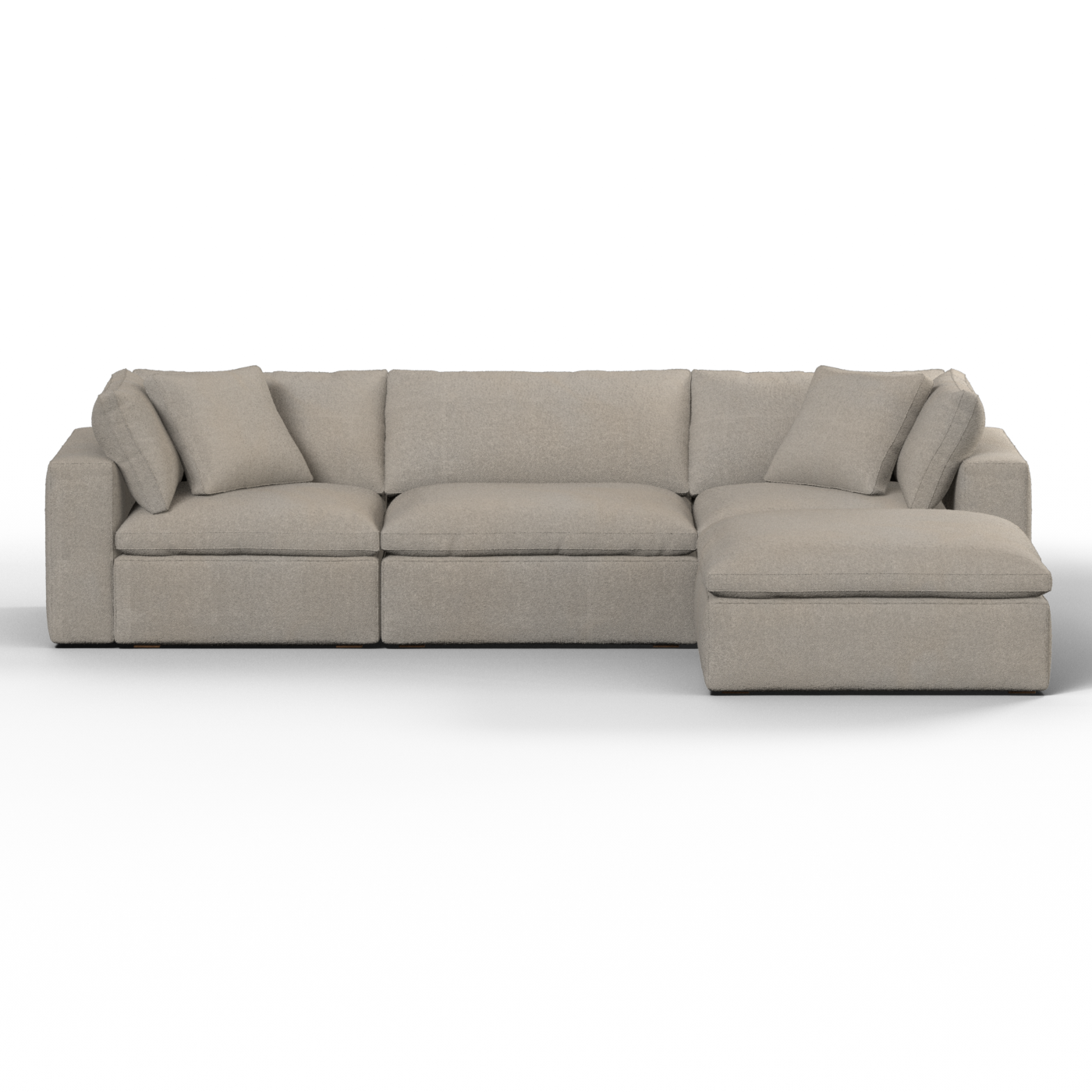 Canapé d'angle modulaire trois places Ari avec personnalisation complète du tissu