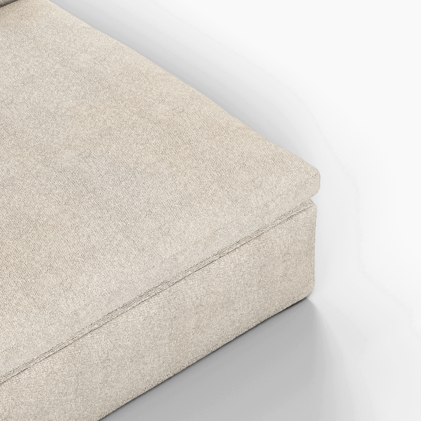 Canapé d'angle modulaire trois places Ari avec personnalisation complète du tissu