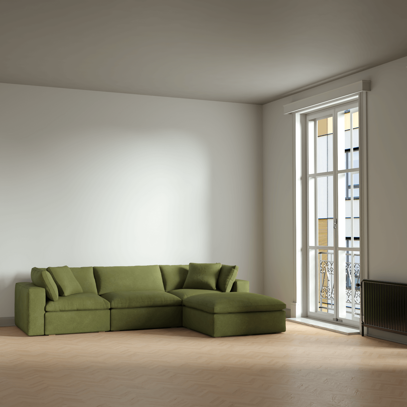 Ari three seater modular corner Sofa With Full Fabric Customisation