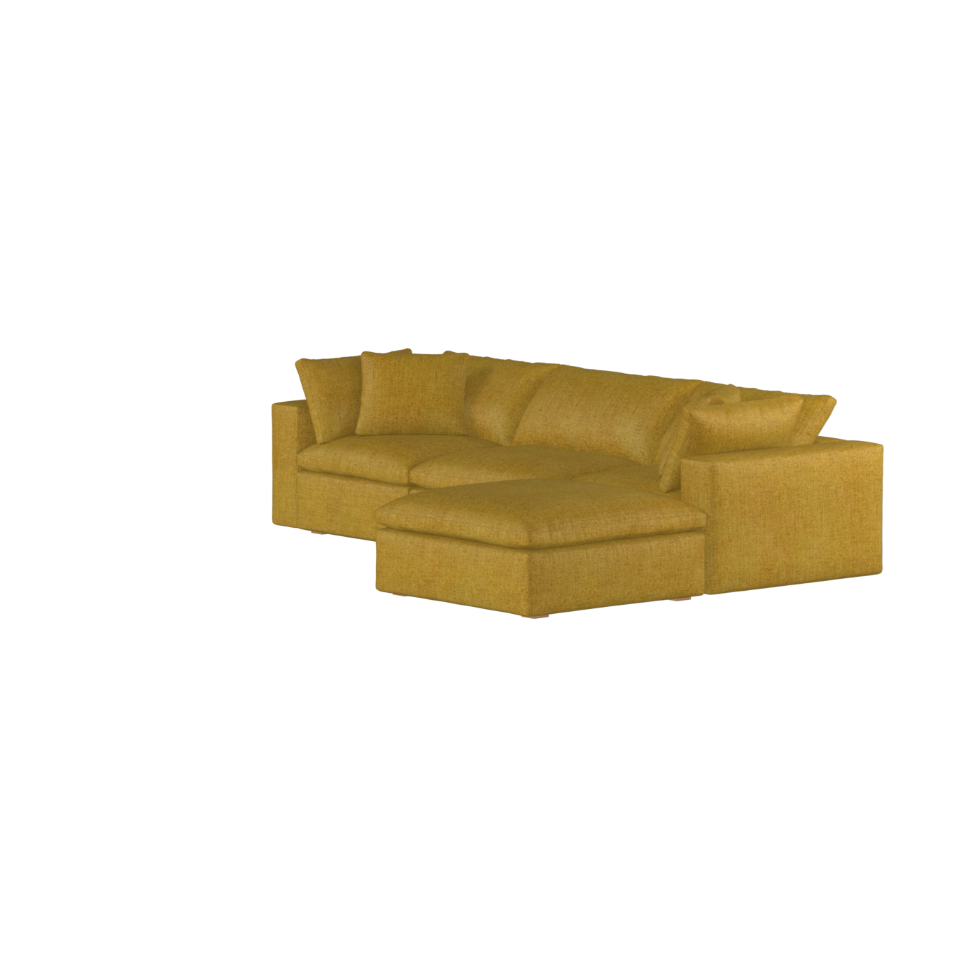 Canapé d'angle modulaire trois places Ari avec personnalisation complète du tissu