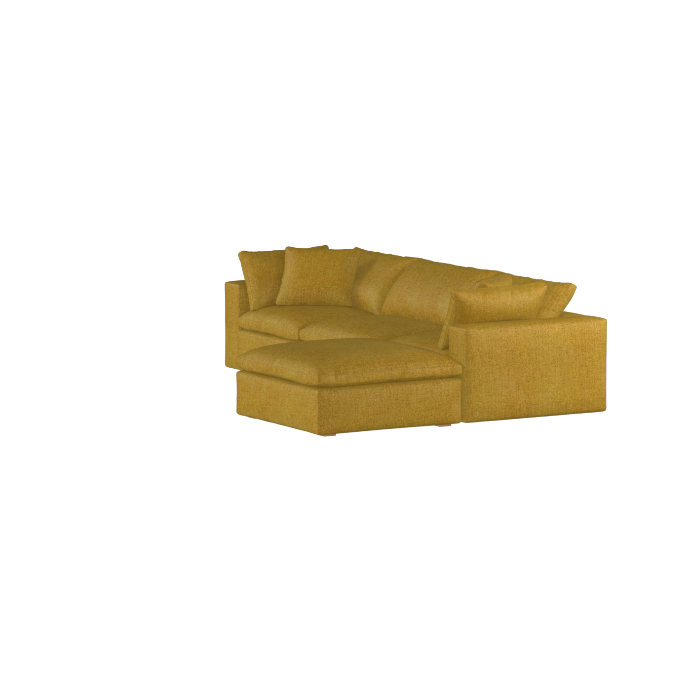 Canapé d'angle modulaire trois places Ari avec personnalisation complète du tissu