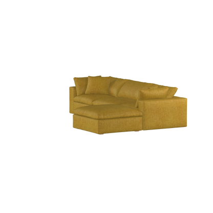 Canapé d'angle modulaire trois places Ari avec personnalisation complète du tissu