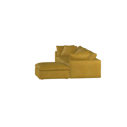 Canapé d'angle modulaire trois places Ari avec personnalisation complète du tissu