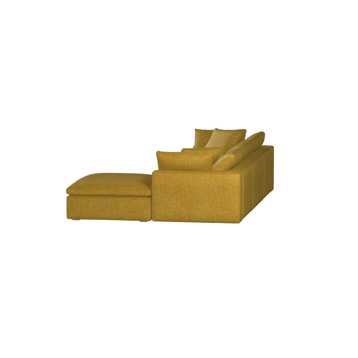 Canapé d'angle modulaire trois places Ari avec personnalisation complète du tissu