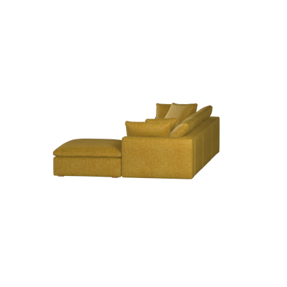 Canapé d'angle modulaire trois places Ari avec personnalisation complète du tissu