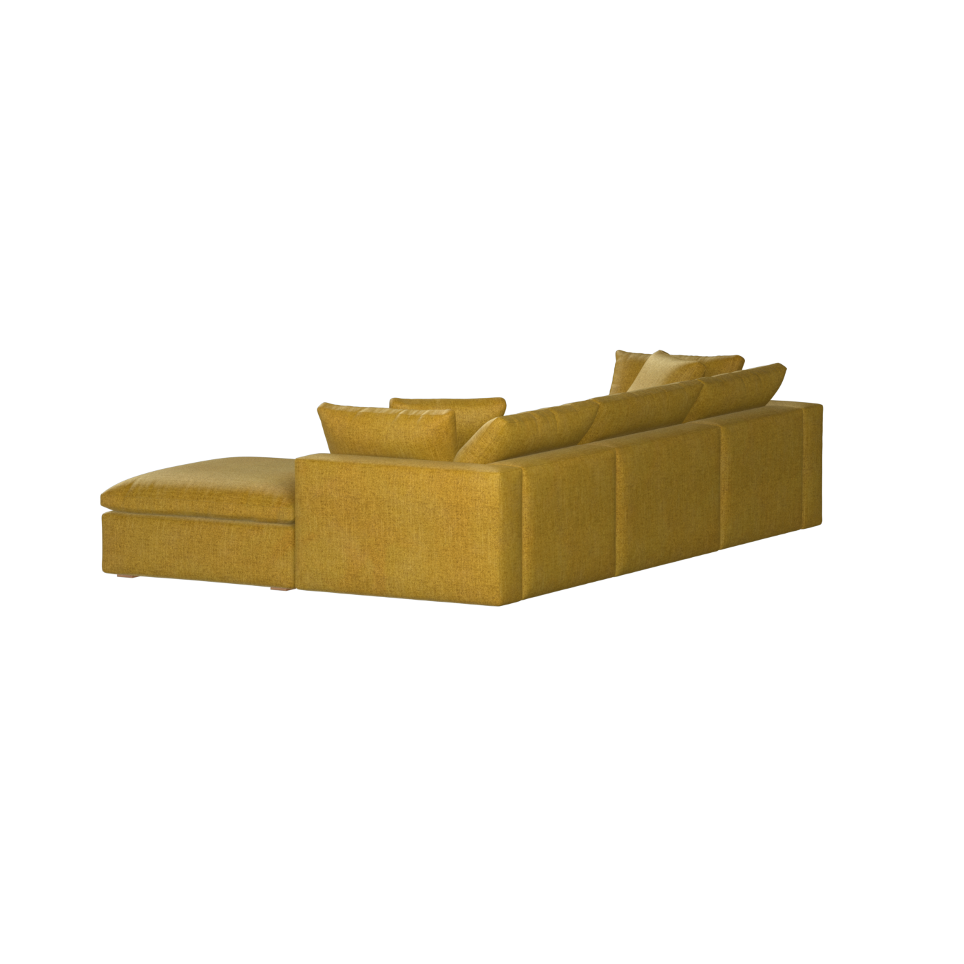 Canapé d'angle modulaire trois places Ari avec personnalisation complète du tissu