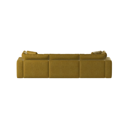 Canapé d'angle modulaire trois places Ari avec personnalisation complète du tissu