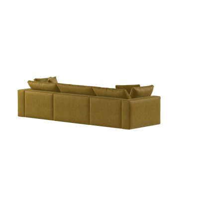 Canapé d'angle modulaire trois places Ari avec personnalisation complète du tissu