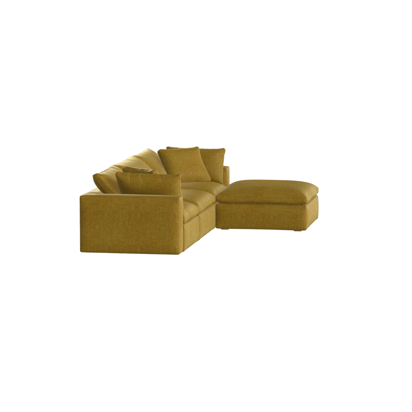 Canapé d'angle modulaire trois places Ari avec personnalisation complète du tissu