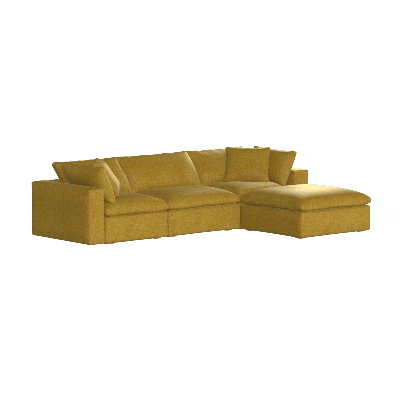 Canapé d'angle modulaire trois places Ari avec personnalisation complète du tissu