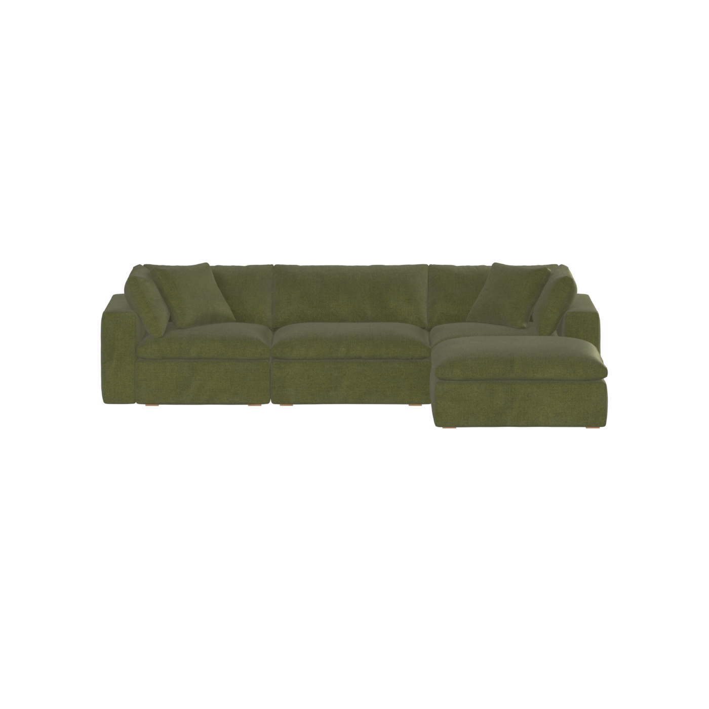 Canapé d'angle modulaire trois places Ari avec personnalisation complète du tissu