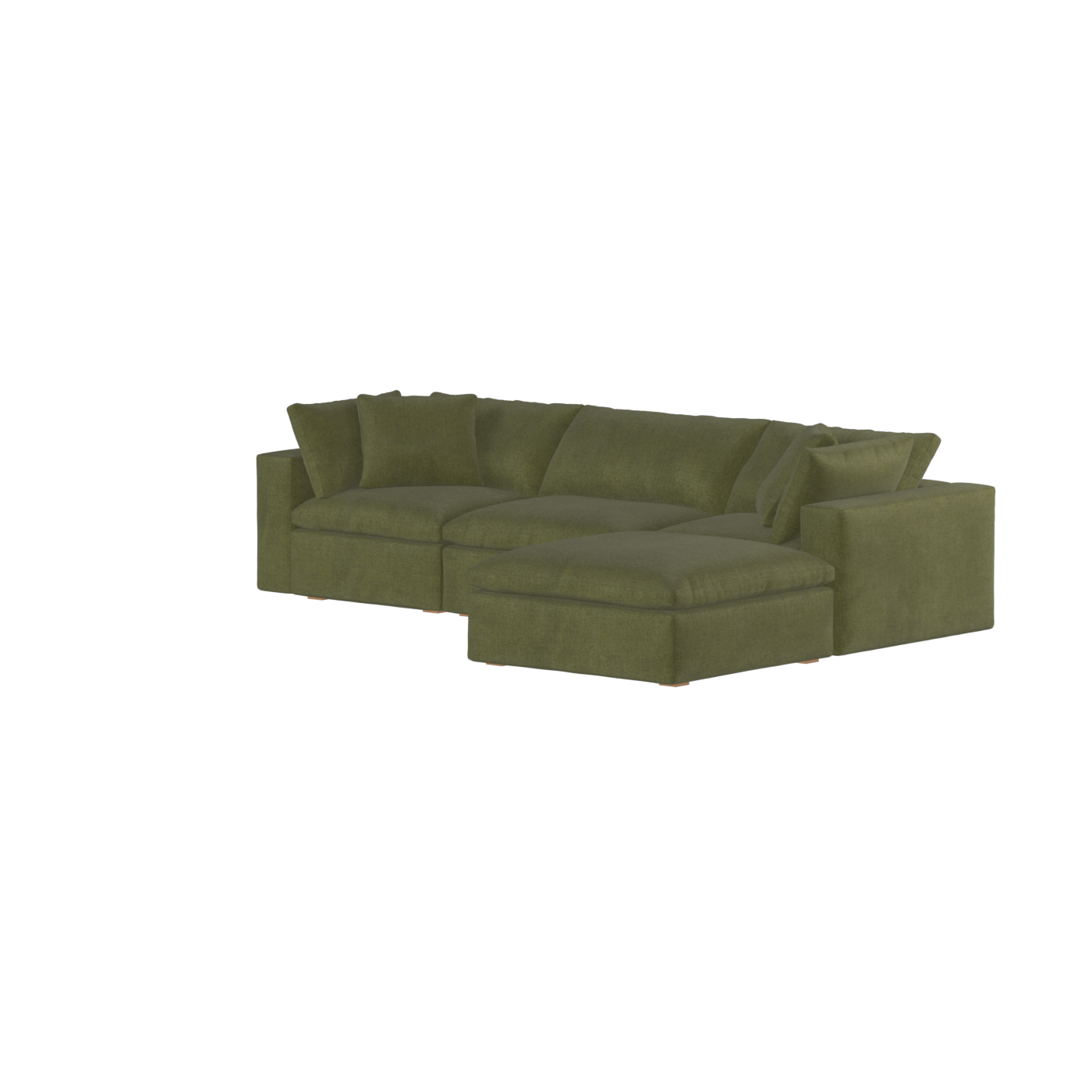 Canapé d'angle modulaire trois places Ari avec personnalisation complète du tissu
