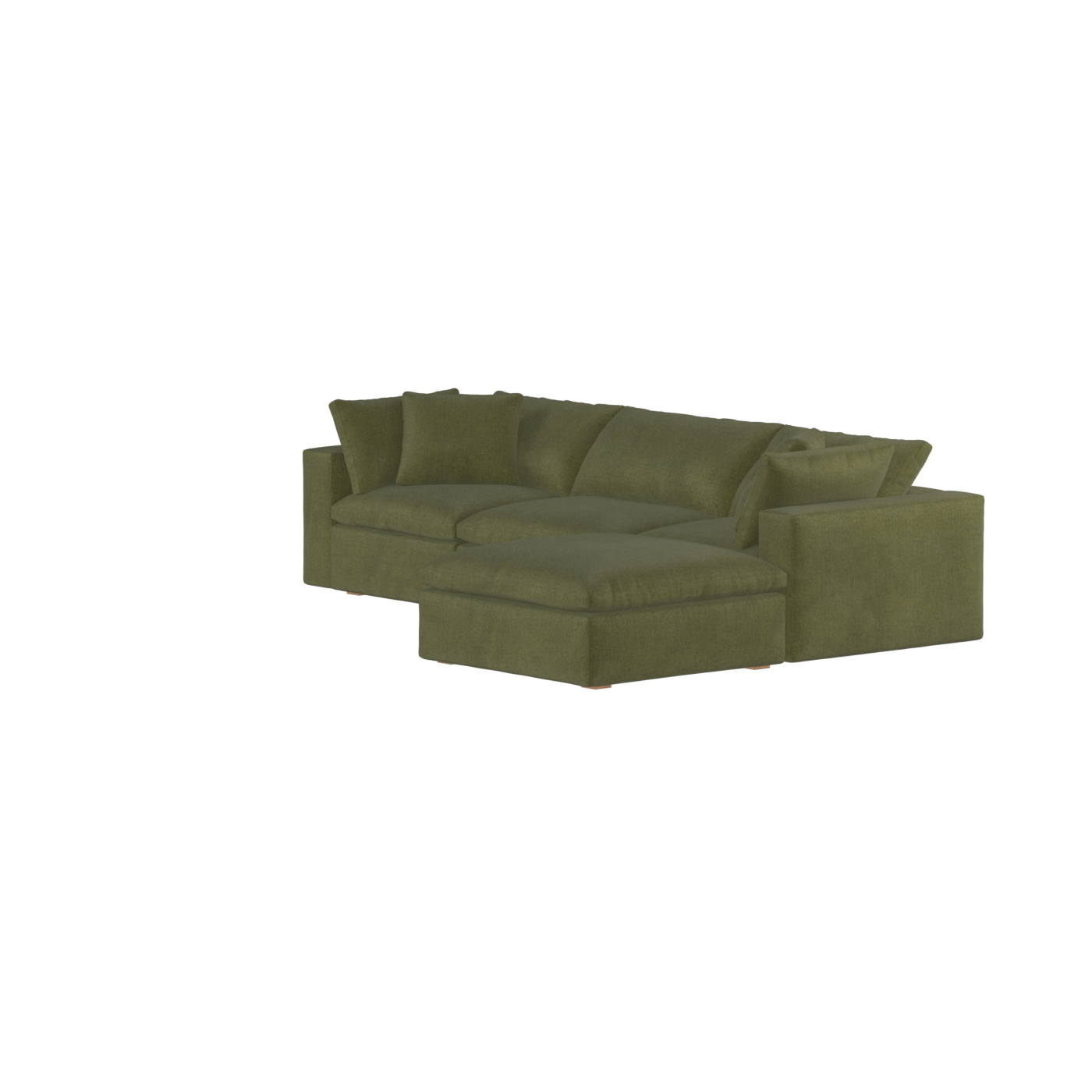 Canapé d'angle modulaire trois places Ari avec personnalisation complète du tissu