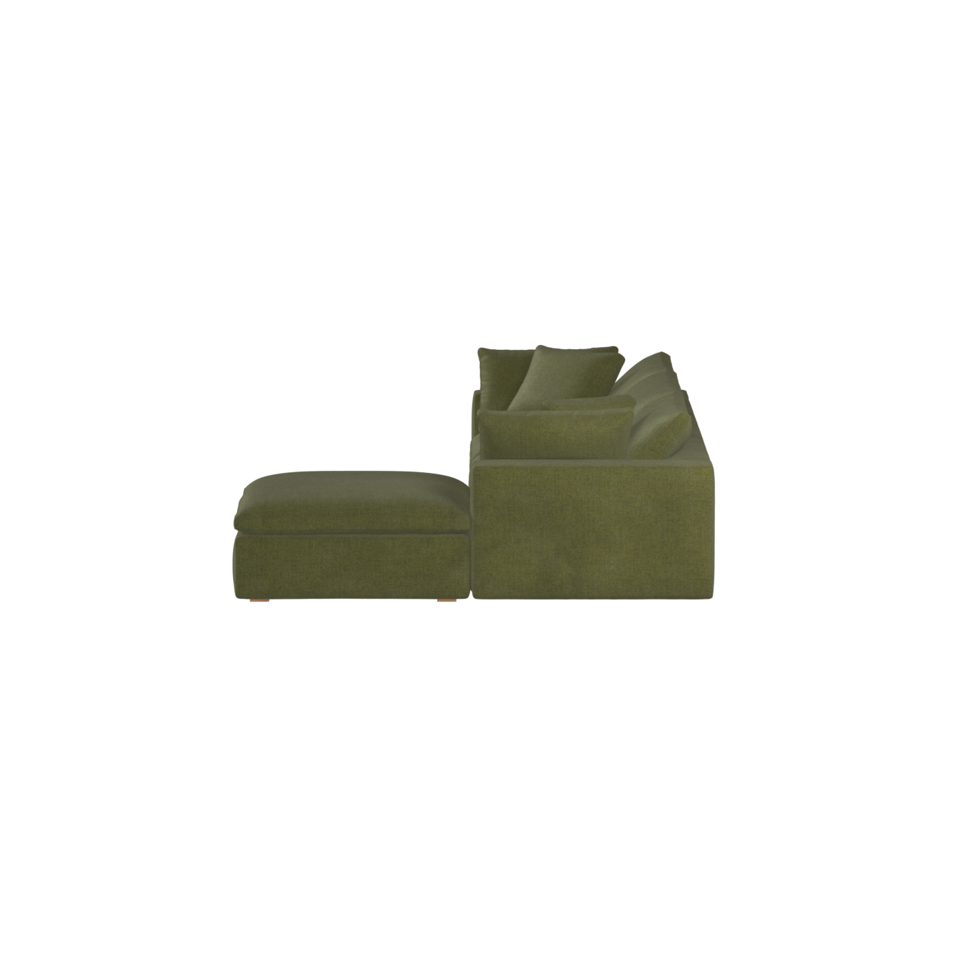 Canapé d'angle modulaire trois places Ari avec personnalisation complète du tissu