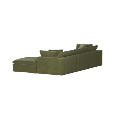 Canapé d'angle modulaire trois places Ari avec personnalisation complète du tissu