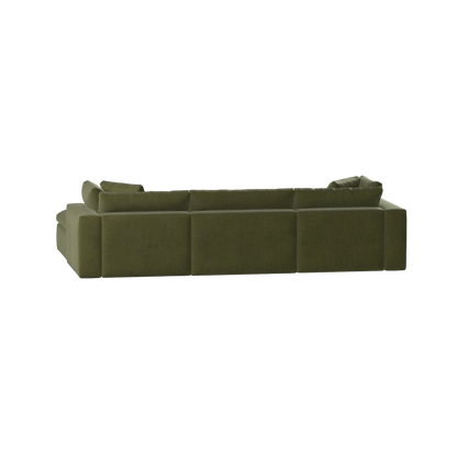 Canapé d'angle modulaire trois places Ari avec personnalisation complète du tissu
