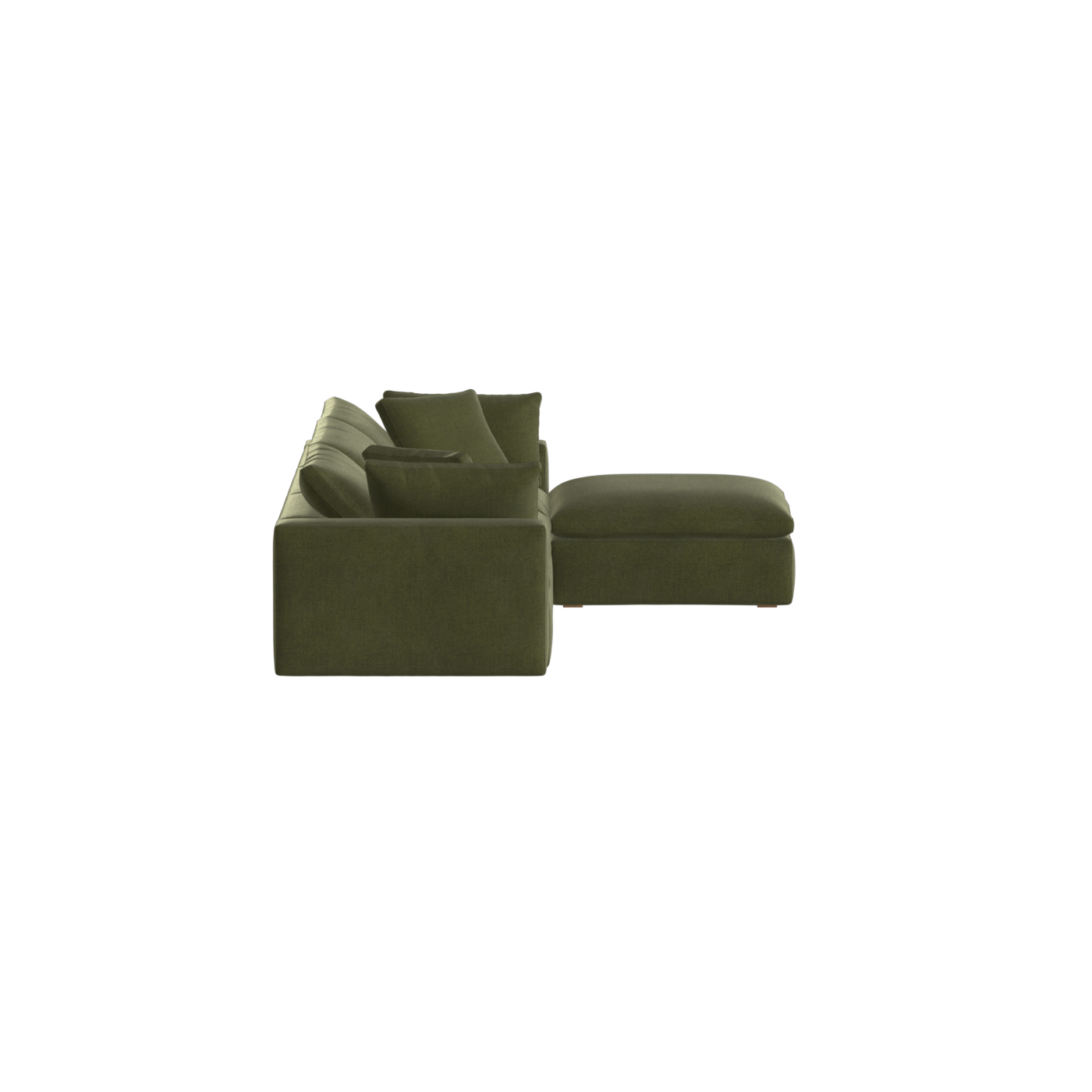 Canapé d'angle modulaire trois places Ari avec personnalisation complète du tissu