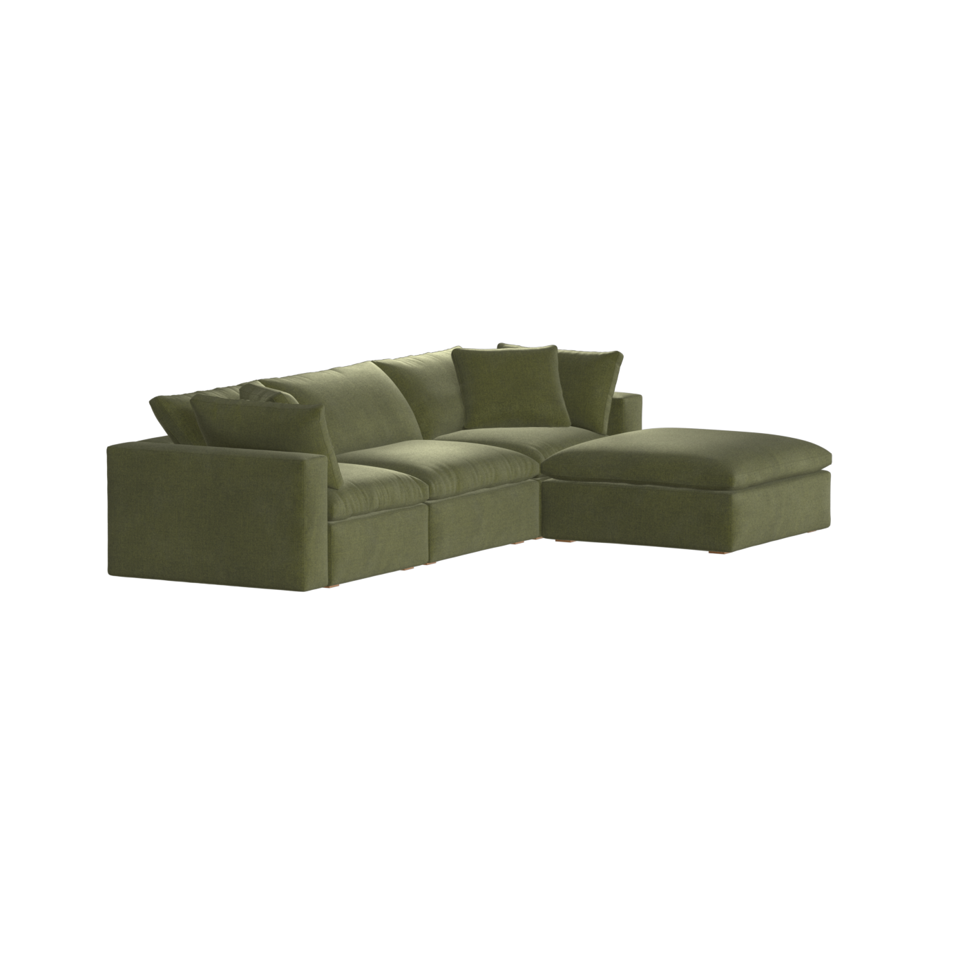 Canapé d'angle modulaire trois places Ari avec personnalisation complète du tissu