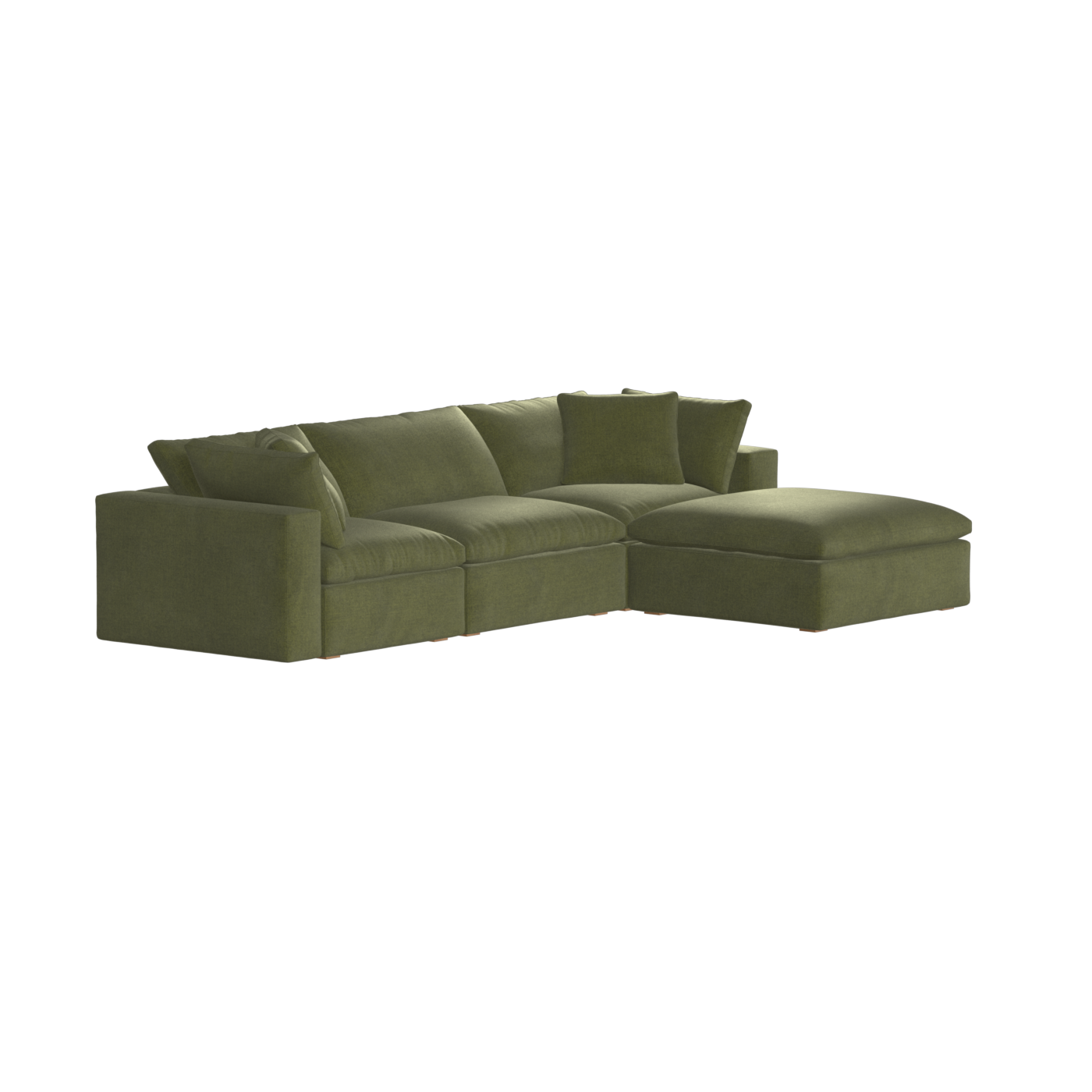 Canapé d'angle modulaire trois places Ari avec personnalisation complète du tissu