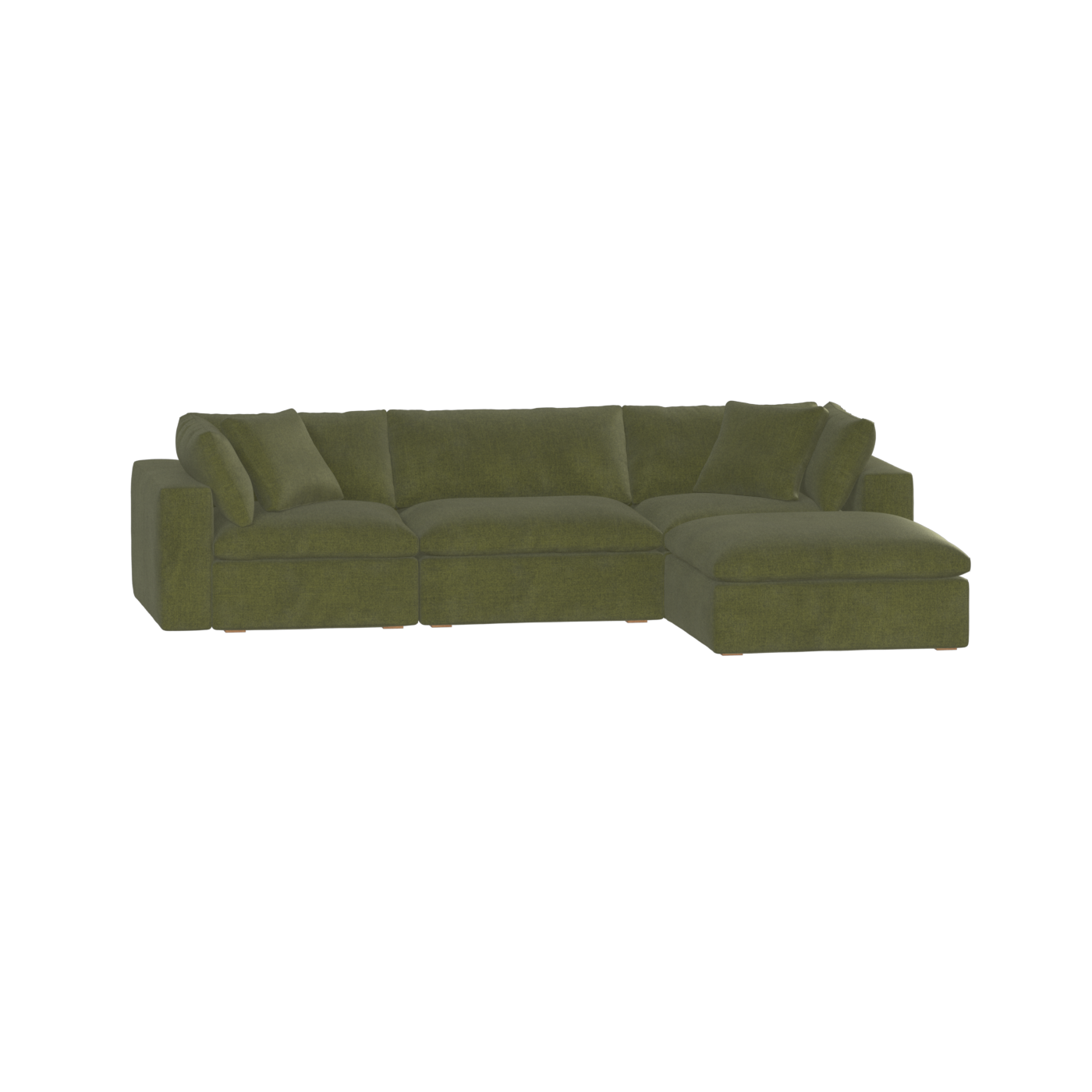 Canapé d'angle modulaire trois places Ari avec personnalisation complète du tissu