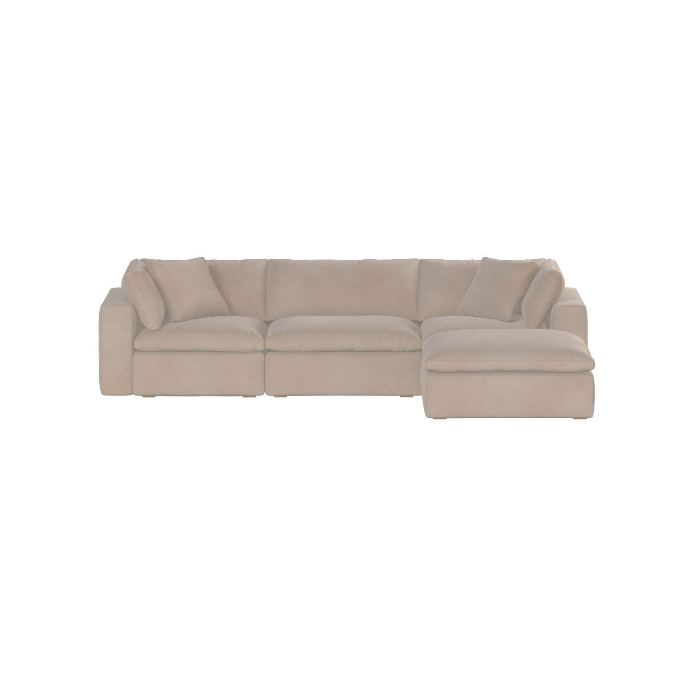 Canapé d'angle modulaire trois places Ari avec personnalisation complète du tissu