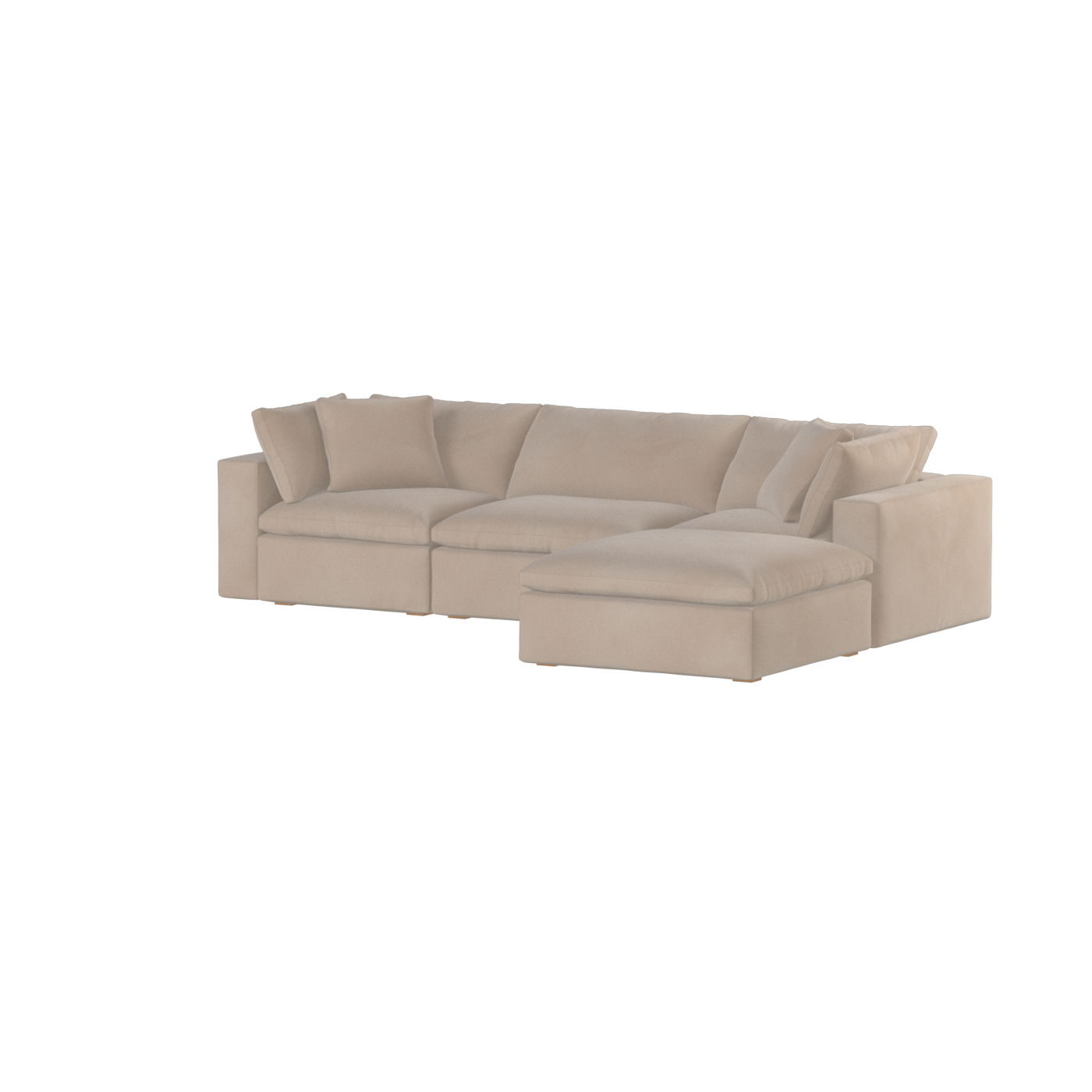 Canapé d'angle modulaire trois places Ari avec personnalisation complète du tissu