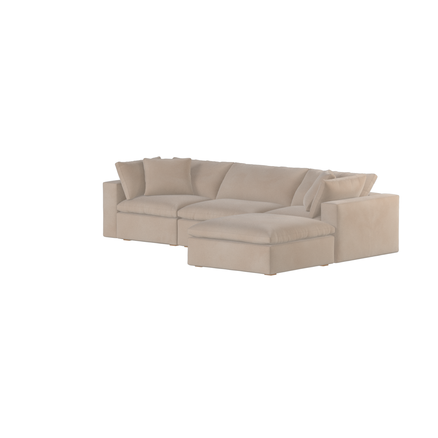 Canapé d'angle modulaire trois places Ari avec personnalisation complète du tissu