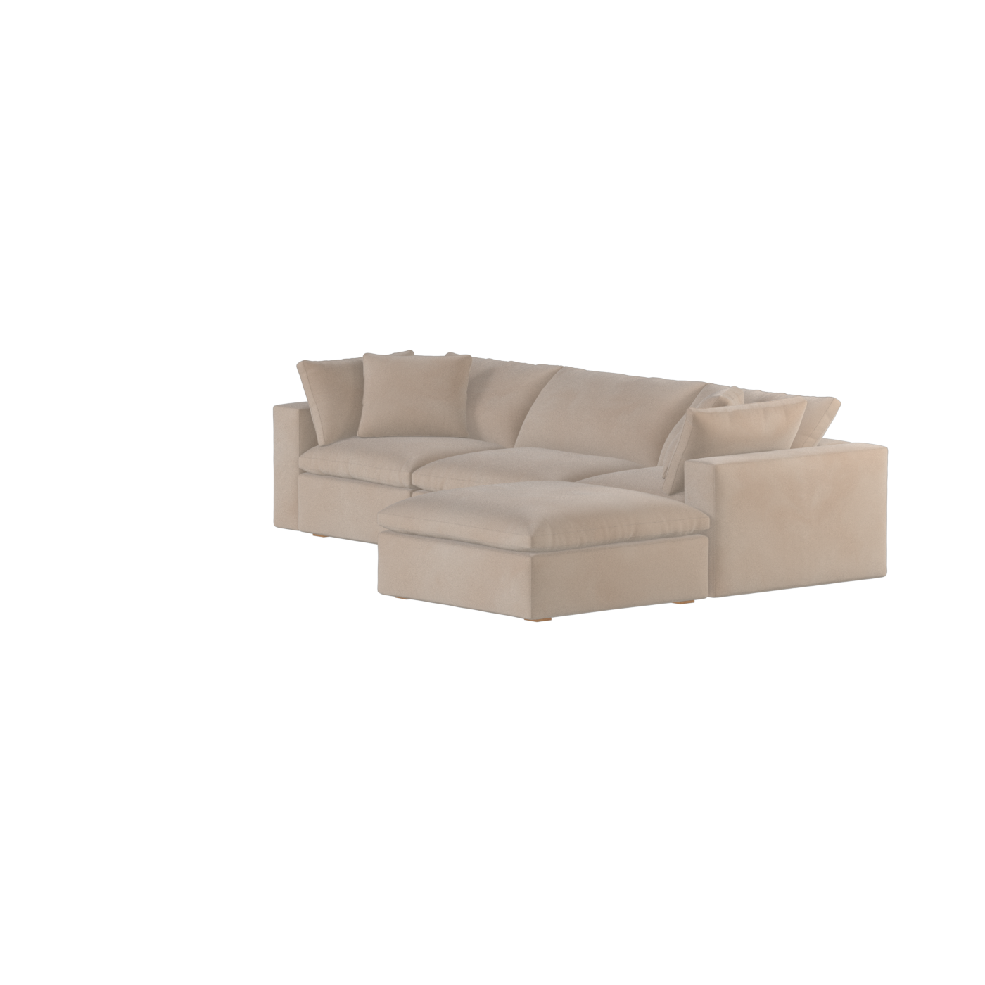 Canapé d'angle modulaire trois places Ari avec personnalisation complète du tissu