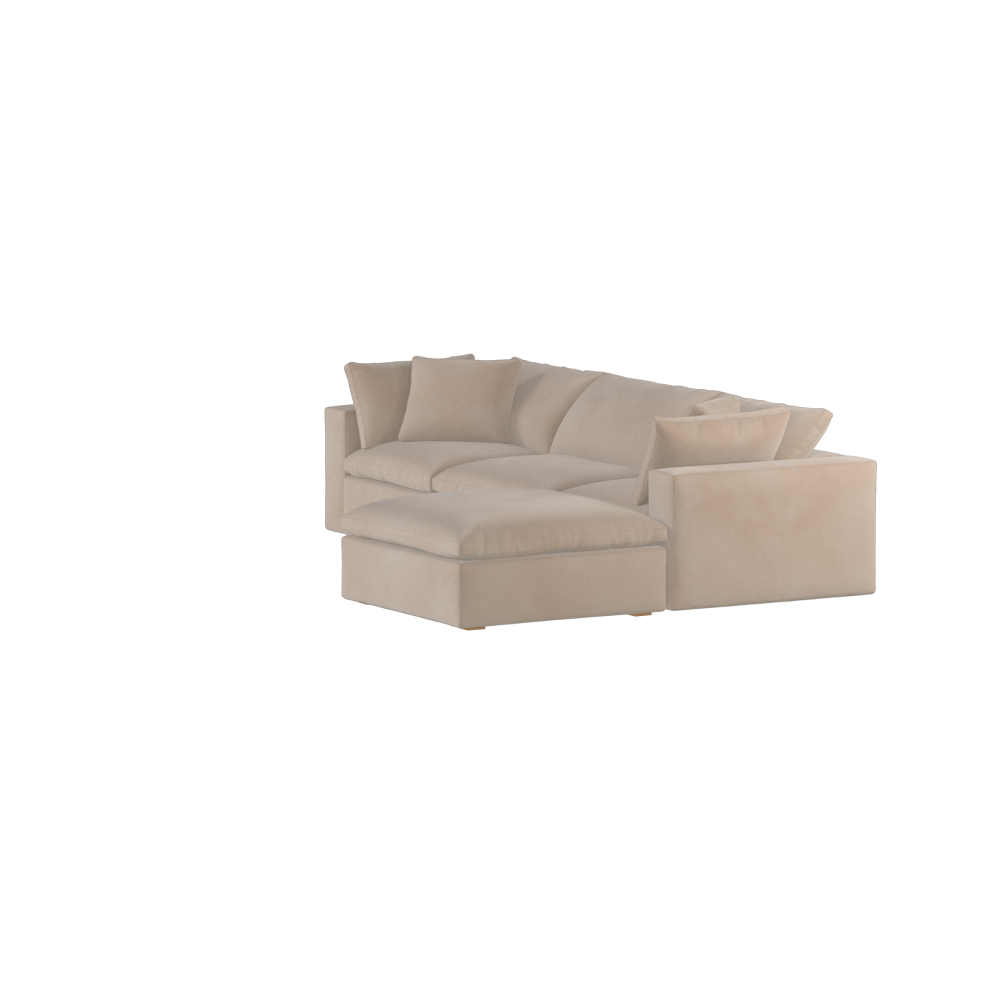 Canapé d'angle modulaire trois places Ari avec personnalisation complète du tissu