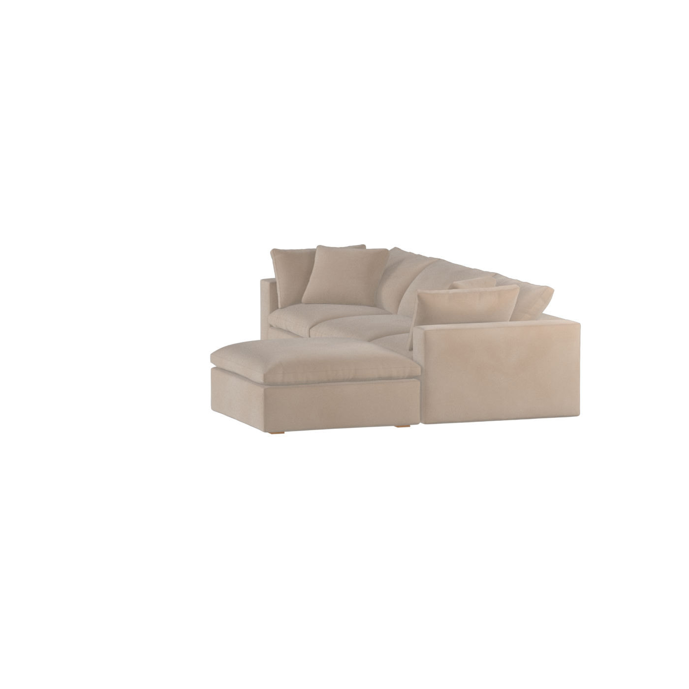 Canapé d'angle modulaire trois places Ari avec personnalisation complète du tissu